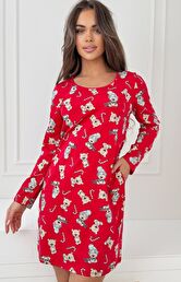 Donna świąteczna koszula nocna Bear