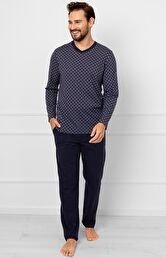 Piżama męska z długim rękawem i długimi spodniami Gerard