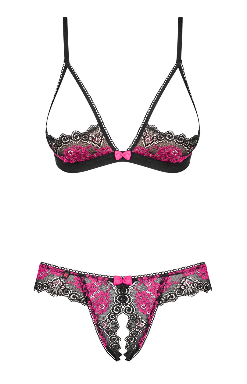 Obsessive - tulia 2 pcs set black s/m