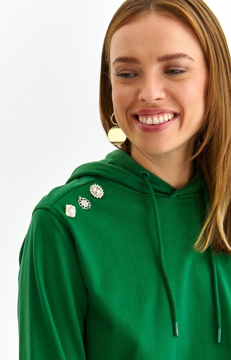 Top Secret bluza damska zielona o luźnym kroju SBL1239