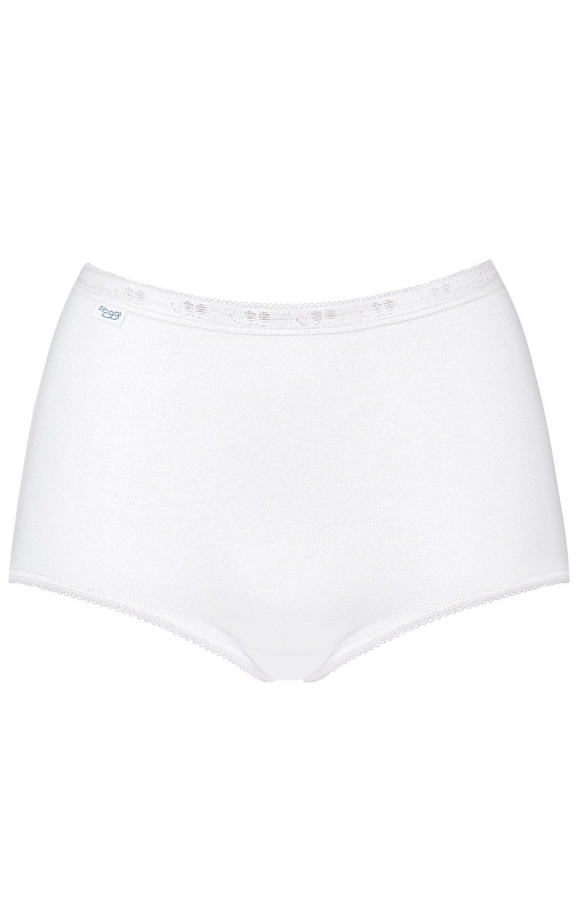 Sloggi Basic+ Maxi białe wysokie figi damskie 10005037 | biały | Intymna.pl