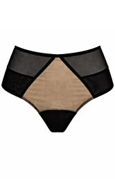 Figi damskie beżowo-czarne Allure