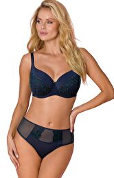 Figi damskie z wysokim stanem granatowe VF-474